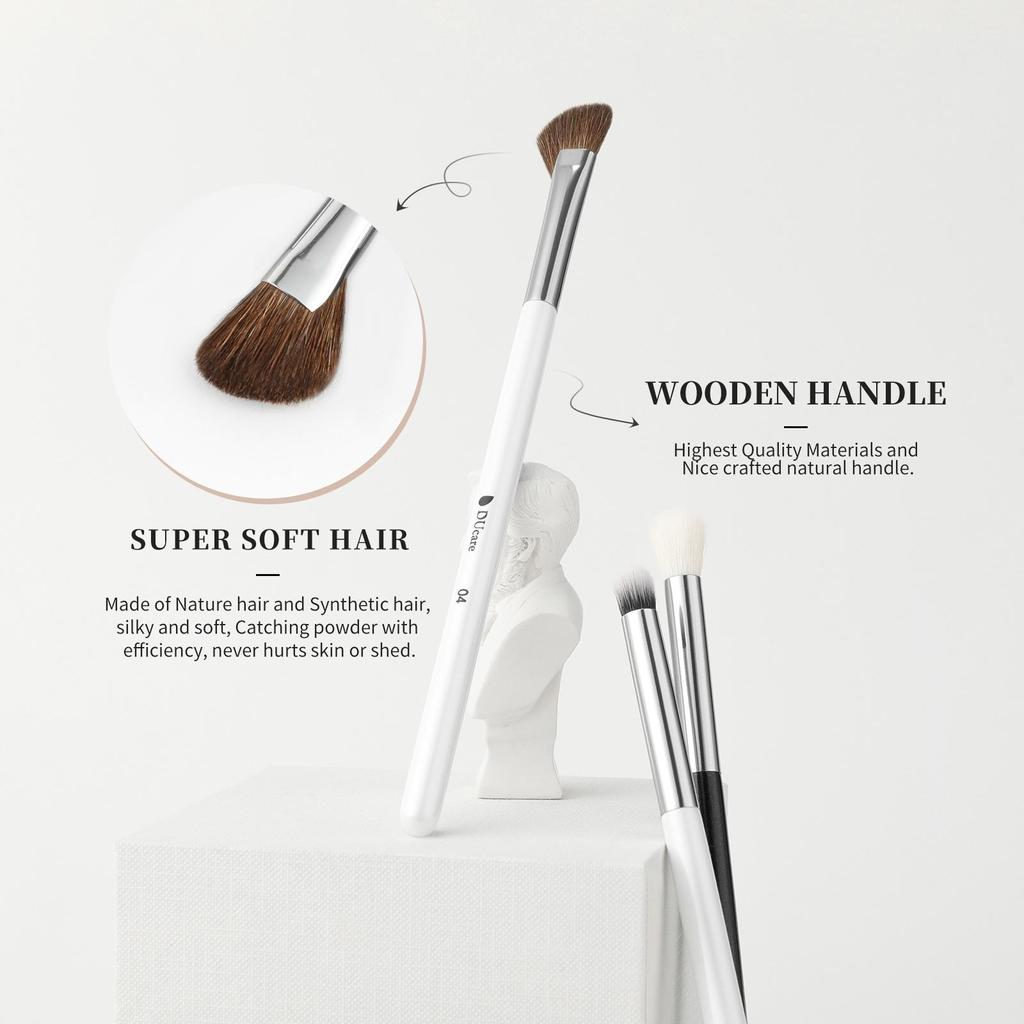 DUcare Eye Brushes Set, Vegan Makeup Brushes with Concealer Powder Eyeshadow Blending Eyeliner Spoolie Brush, Synthetic Hair Black Cosmetic Brush