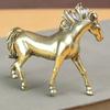 Solid Pure Brass Office Desktop Small Ornament Zodiac Horse Bronze Tea Pet Jewelry Handicraft Gift Handle