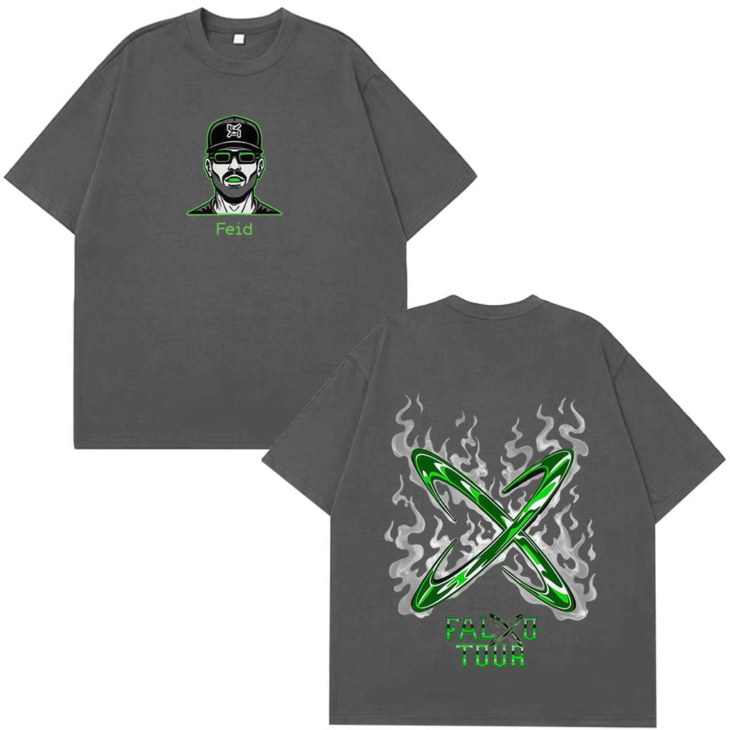 Rapper Feid Ferxxo Falxxo Tour 2026 Print Tshirt Unisex Unisex Fashion Tshirt Shortsleeved Casual Cotton Gothic Punk Tshirts