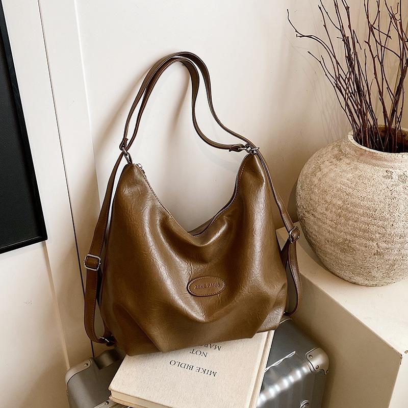 Винтажная сумка-тоут для通勤, женская, большой вместимости, новая коллекция осень-зима 2025, повседневная на плечо, сумка-мессенджер, многофункциональный рюкзак