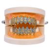 Stock Halloween Jewelry Gold Silver Metal Color Plating Iced Out Brass and Blue Zircon Hip Hop Sharp Teeth Grillz