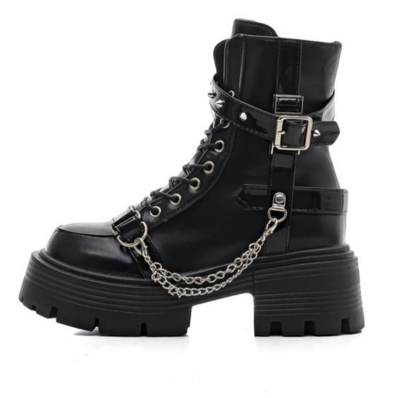 2025 Тренд Женские Ботильоны на Платформе Плоские Ботинки Для Зимы Повседневная Кожаная Обувь Новые Кроссовки Роскошные Ботинки-Гладиаторы Мотоциклетные Ботинки Женские