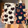 Милый прозрачный чехол для телефона BEAR для iPhone 15 14 13 12 Mini 11 Pro Max XS X XR 7 8 Plus, прозрачный противоударный силиконовый чехол
