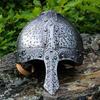Norman Nasal Helmet Mask Helmet Medieval with Patina Decorated