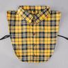 Vintage Plaid Fake Collar Women Detachable Collars New Fashion Cotton False Collar Shirt Tie Female Removable Dickie Shirt Women