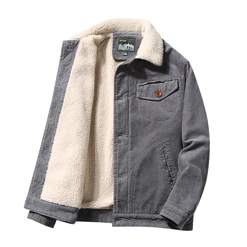 Вельветовое мужское хлопковое пальто с воротником-стойкой, повседневная хлопковая куртка, топ, теплое хлопковое пальто, пальто