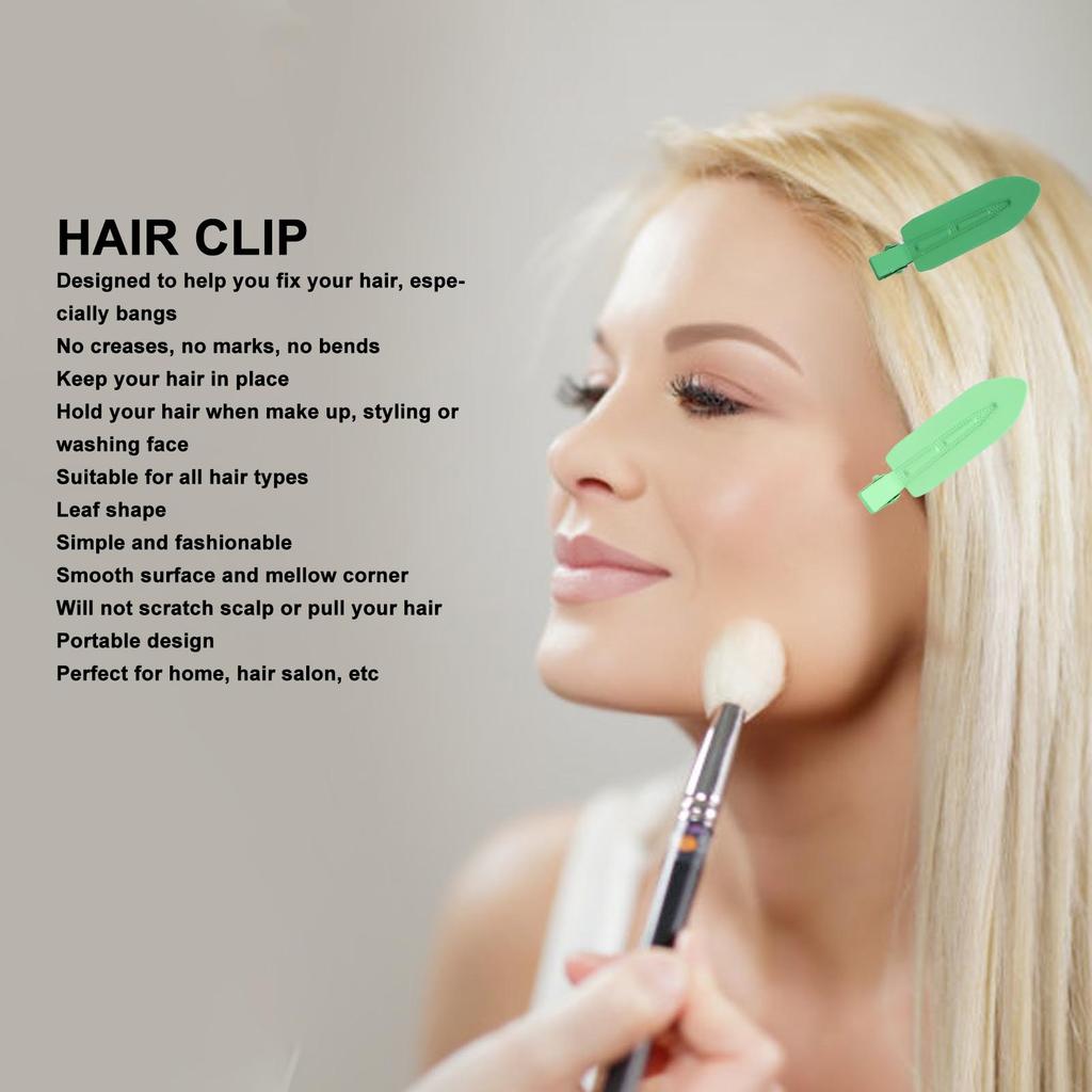 30 шт. Зажимы-уточки для волос в форме листа, не оставляющие заломов заколки для волос, аксессуары для парикмахерской для укладки и макияжа, зеленые