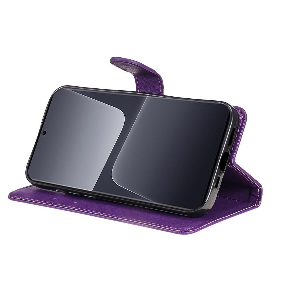 For Xiaomi 13 Pro 5G Case Solid Color Leather Mobile Cover Wallet Stand with Strap