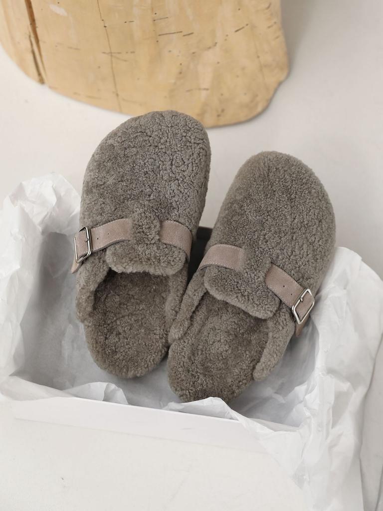 Туфли-мешки и полутапочки на толстой подошве для женщин, которые можно носить осенью 2024 года, новые ленивые туфли из хлопка в стиле ретро Mao Mao Boken с одной педалью