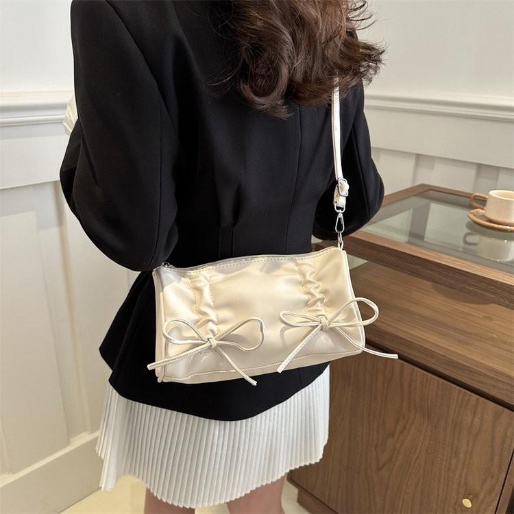 Stylish Korean-inspired Women's Shoulder Tote Bag With Bow For Spring Summer 2024