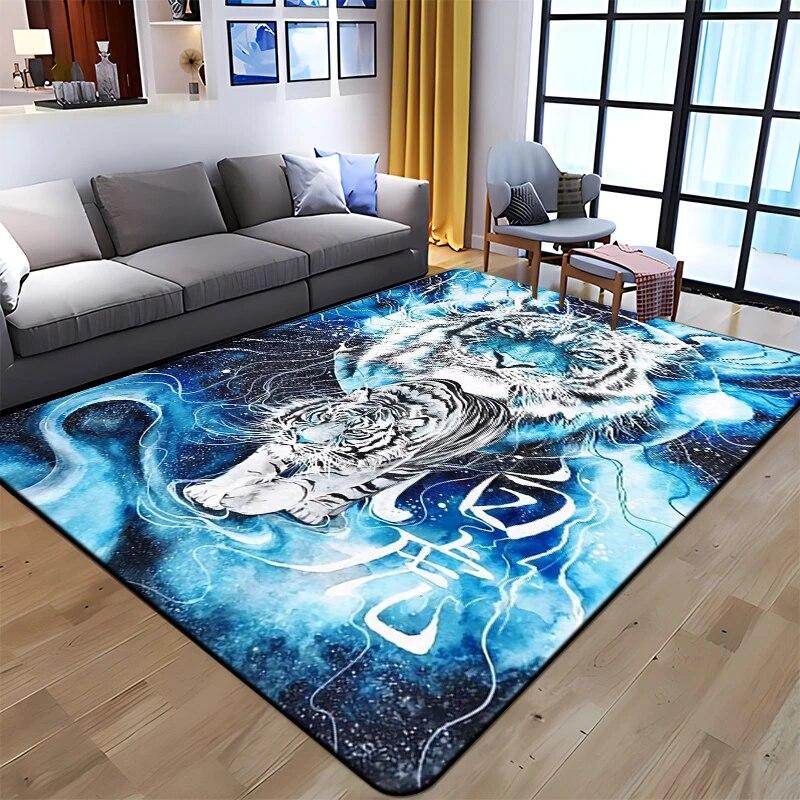 Ковер с принтом тигра и животного, домашний ковер, детская комната, стул для гостиной, прикроватный современный простой напольный коврик, кавайный ковер