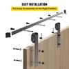 Sliding Barn Door Hardware Kit, 12FT Barn Door Kit, 330LBS Load-bearing Double Barn Door Hardware Kit, Carbon Steel Barn Door Track, Darn door for