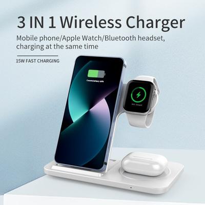 3 в 1 подставка для беспроводного зарядного устройства для iPhone 14 13 12 11 X Max складная станция быстрой зарядки док-станция для iWatch 8 7 SE AirPods Pro