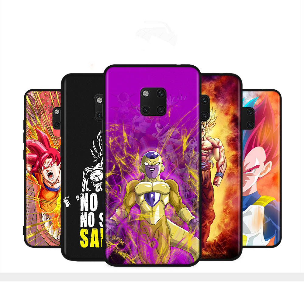 Чехол WD10 Dragon Ball Black Soft для iPhone 16 15 Plus 14 13 Pro 8 SE XR XS Max P30 Nova 5T Y5P Y6 Y7 Y8P Y9 Realme C30 C33 C31 VIVO Y36 V27