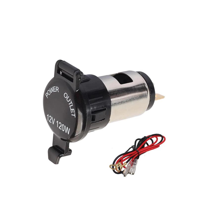 Водонепроницаемый 12 В автомобильный прикуриватель, розетка, вилка для мотоциклов, лодок, газонокосилок, тракторов, автомобилей с предохранителем и кабелями