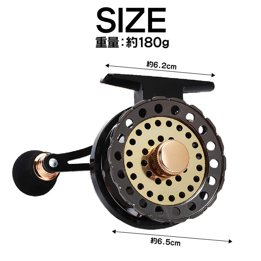 HAMILO Raft Reel, Ikada Reel, Nuchi, Kurodai, Cage Fishing, Raft Fishing, Drag Function, Right Handle (Black)