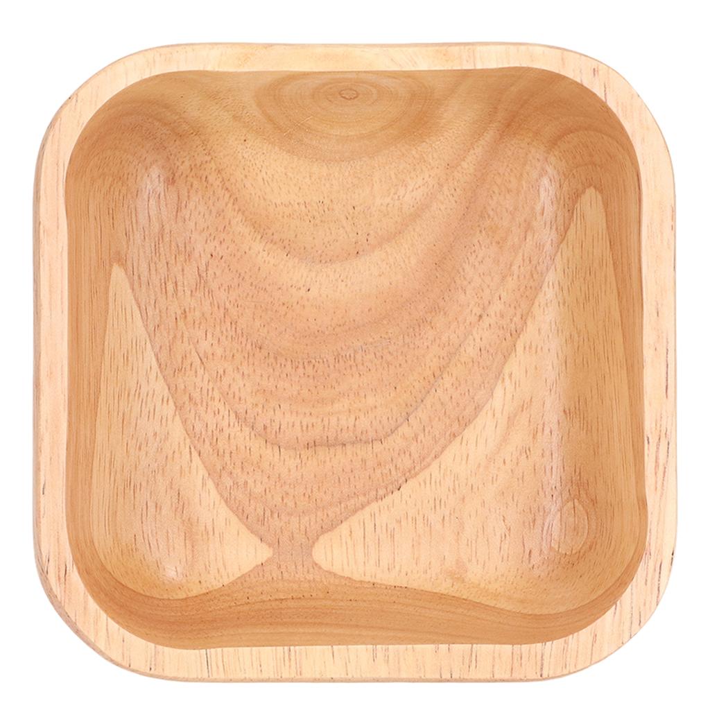 Салатница из каучукового дерева, простая стильная квадратная миска ручной работы, столовая посуда для семейной вечеринки