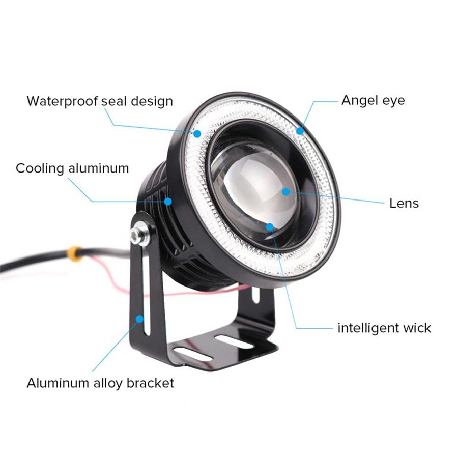 3,5" COB Противотуманная фара Проектор Автомобиль CCFL Синие Ангельские глазки Кольцо-гало ДХО Фара
