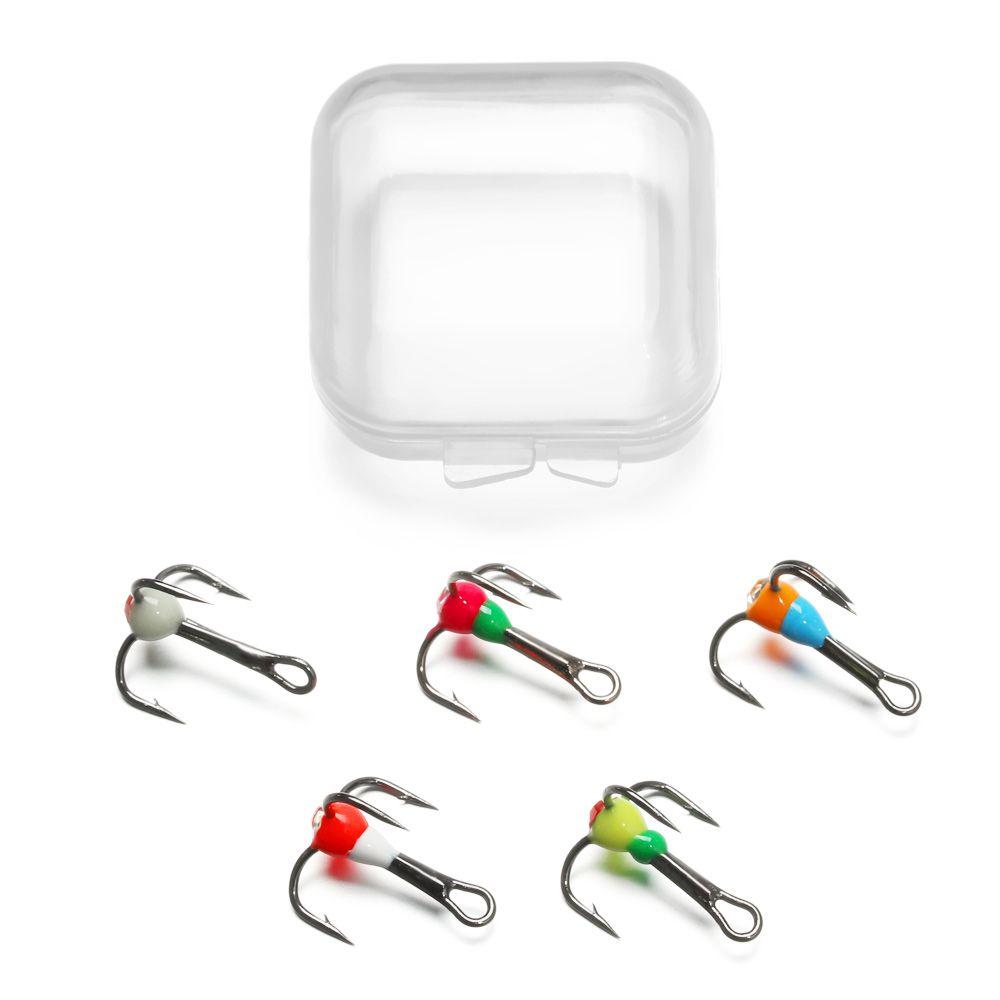 5 шт. Прочная тонущая приманка 8# 10# 12# 14# Снасти Инструменты Крючки из углеродистой стали для зимней рыбалки Тройной крючок