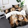 3D лев рисунок цифровая печать комплект из трех предметов животное пододеяльник простыня постельное белье