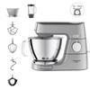 Kenwood KVC85.124.SI - Titanium Chef Baker Food Processor - 2 Stainless Steel Bowls 3.5L and 5L - Integrated Scale 6kg - Blender 1.8L -