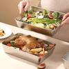 410 Stainless Steel Large Rectangular Dumpling Tray with Lid