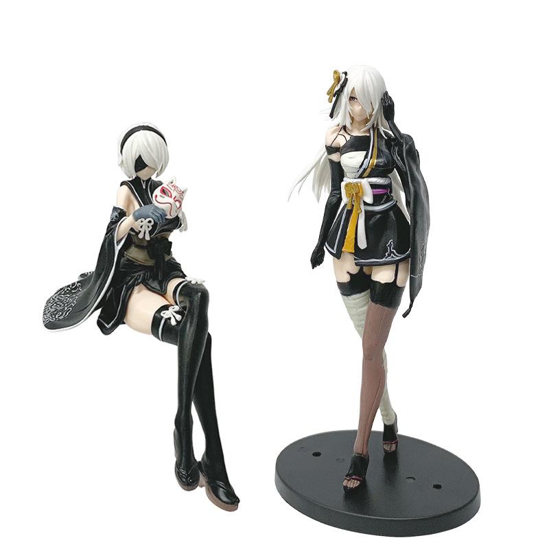 Отрицать:Автомата Ципао YoRHa Тип A №2 Фигурка Настольная Сексуальная Девушка 2B Ципао Маска GK Статуэтка Модель из ПВХ Коллекционная Игрушка