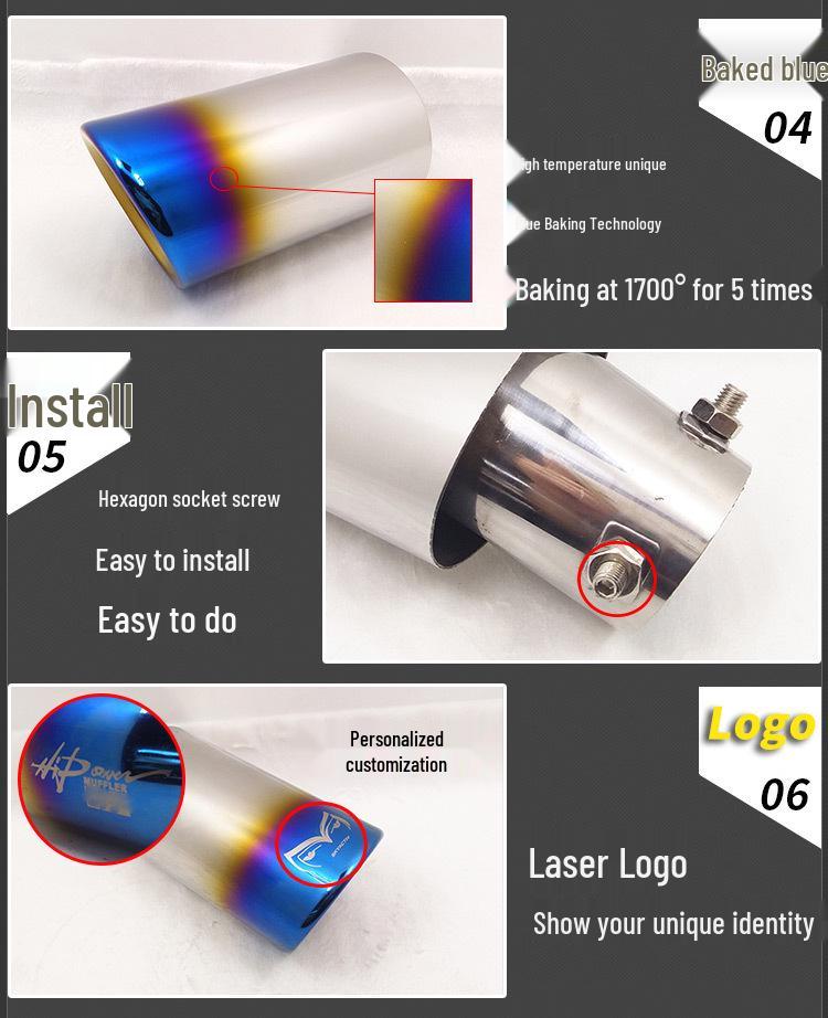 Stainless Steel Tailpipe for Aveo Emgrand New Sail