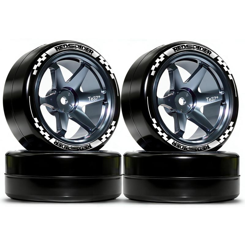 1/10 RC Drift Tires and Aluminum Wheels 4pcs 12mm Hex for Tamiya Traxxas HPI KYOSHO XV02 XV01 TT01 TT02 PTG2 A959