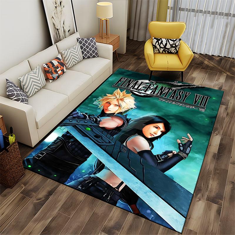 Ковер Final Fantasy VII Art, подходящий в качестве нескользящего коврика для гостиной или спальни у дивана