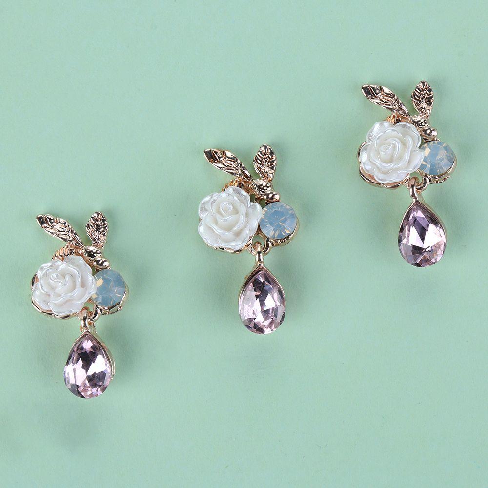 DIY Hairpin Accessories Flatback Pearl Buttons Flower Buckle Apparel Sewing Rhinestone Button