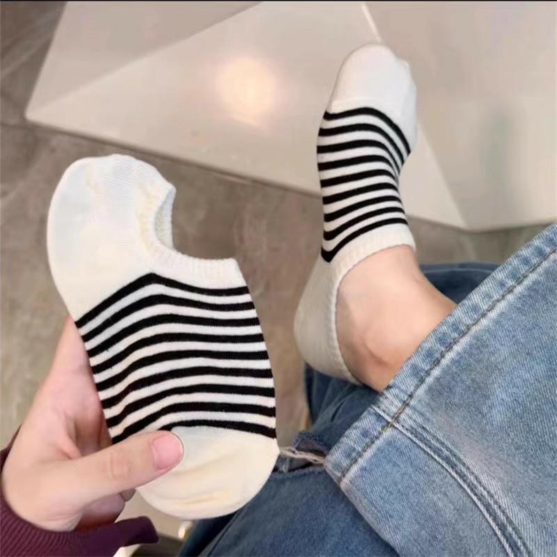 10 пар женских полосатых вязаных носков, удобные, из смеси полиэстера и спандекса, впитывающие пот, дышащие, модные носки до щиколотки