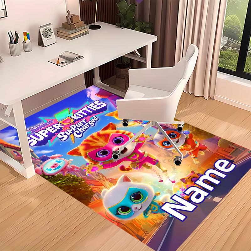 Custom personalization SuperKitties Print Area Rug - Soft, Washable Non-Slip Indoor Mat,Living Room,Home&Office Decorative Rug