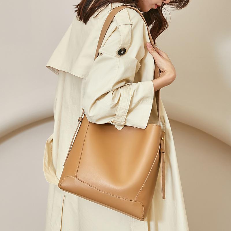 Женская сумка из коровьей кожи, сумка через плечо для женщин, новая женская сумка из натуральной кожи, сумка-ведро для поездок на работу, модная сумка через плечо высокого класса