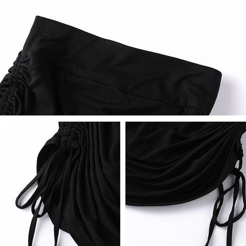 Мини-юбка в стиле Харадзюку с завязками по бокам и эластичным поясом для женщин — идеально подходит для занятий йогой и повседневной носки летом/осенью