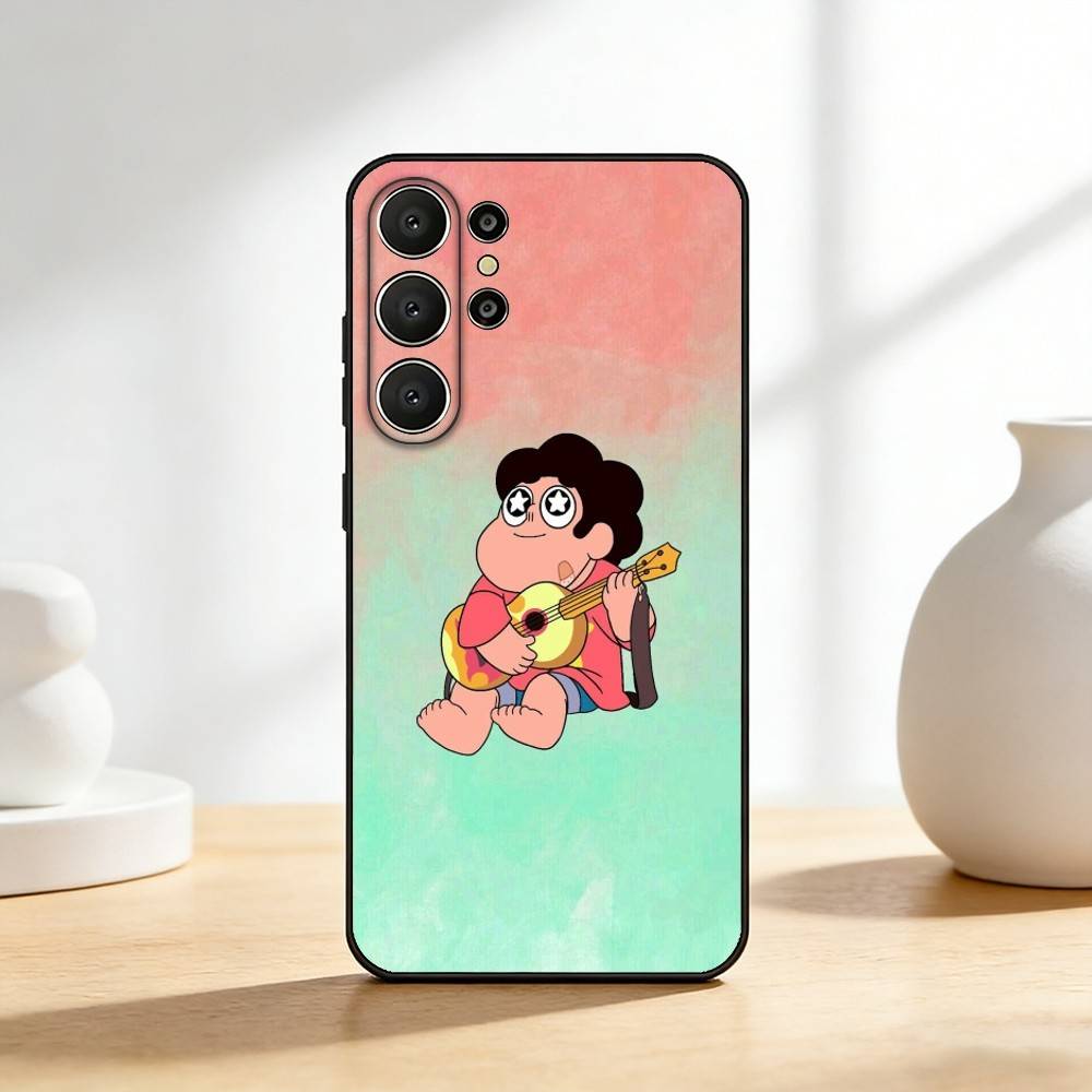Мультяшный теплый чехол для телефона S-Steven U-Universe для Samsung S26,S25,S24,S21,S22,S23,S30,Ultra,S20,FE,Lite,10,9, Черная крышка