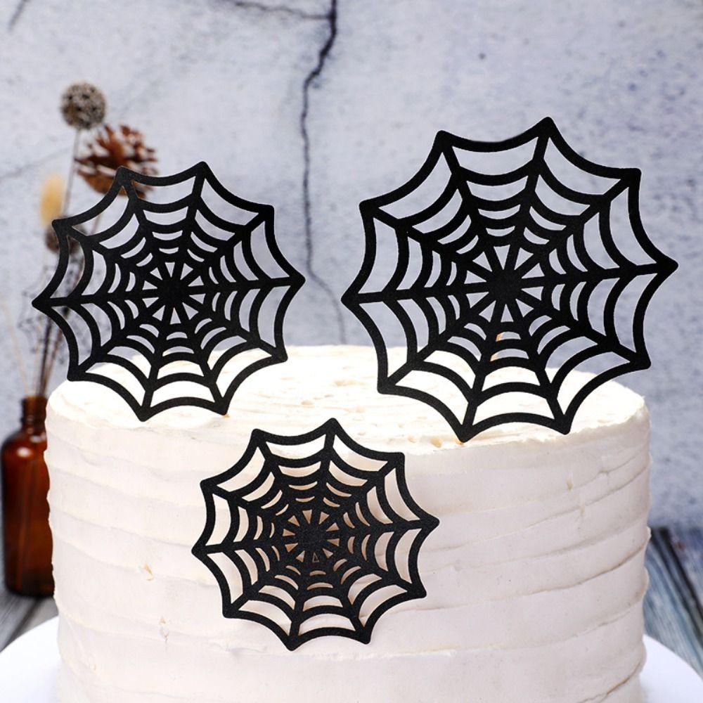 Spider Spider Web Cake Toppers Paper Happy Birthday Decoration Home Decoration