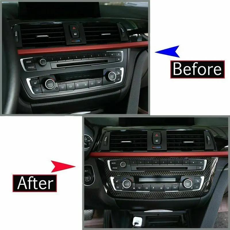 Рамка кнопки кондиционера из углеродного волокна Подходит для BMW 3 серии F30 F31 F32 F33 F34 F36 F80 F82 M3 M4 2012-2018