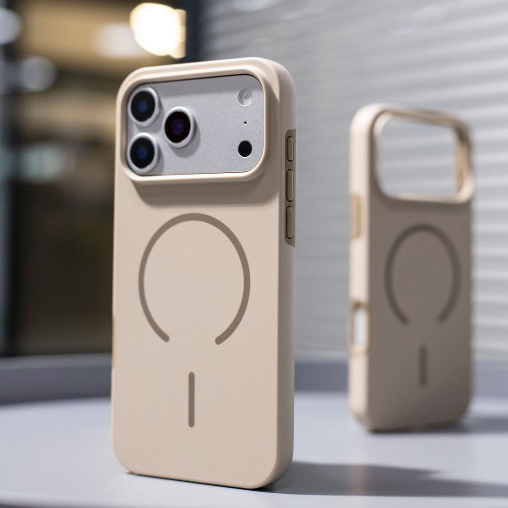 New for IPhone17promax Thin Mobile Phone Case 16 Skin-feel Contrast Color 15 Thin Magnetic Circle Business Case