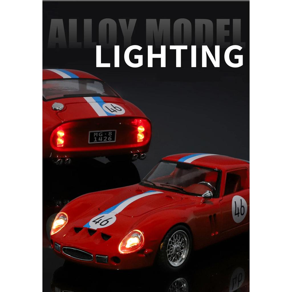 1/24 Ferrari 250 GTO Сплав Суперспортивный Автомобиль Модель Литьевой Металл Трековый Гоночный Автомобиль Модели Транспортных Средств Звук и Свет Имитация Детская Игрушка Подарок