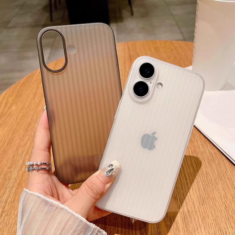 Case For For Iphone Air 17 Pro Max 16 15 14 13 12 11 Pro Max Plus Ultra Thin Translucent Matte Ribbed Corrugated Texture Soft Cover