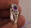 Кольцо из стерлингового серебра 925 пробы с аметистом, кольцо из цельного камня, эффектное кольцо с драгоценным камнем, свадебное кольцо, подарок на Рождество, прибл. 3,9 г