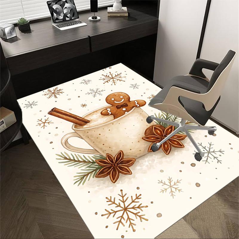 1PC hot chocolate gingerbread man Extra Large Non Slip Floor carpet, Office, family, bedroom, Large Area Rug Indoor Rugs, Vibrant Colors