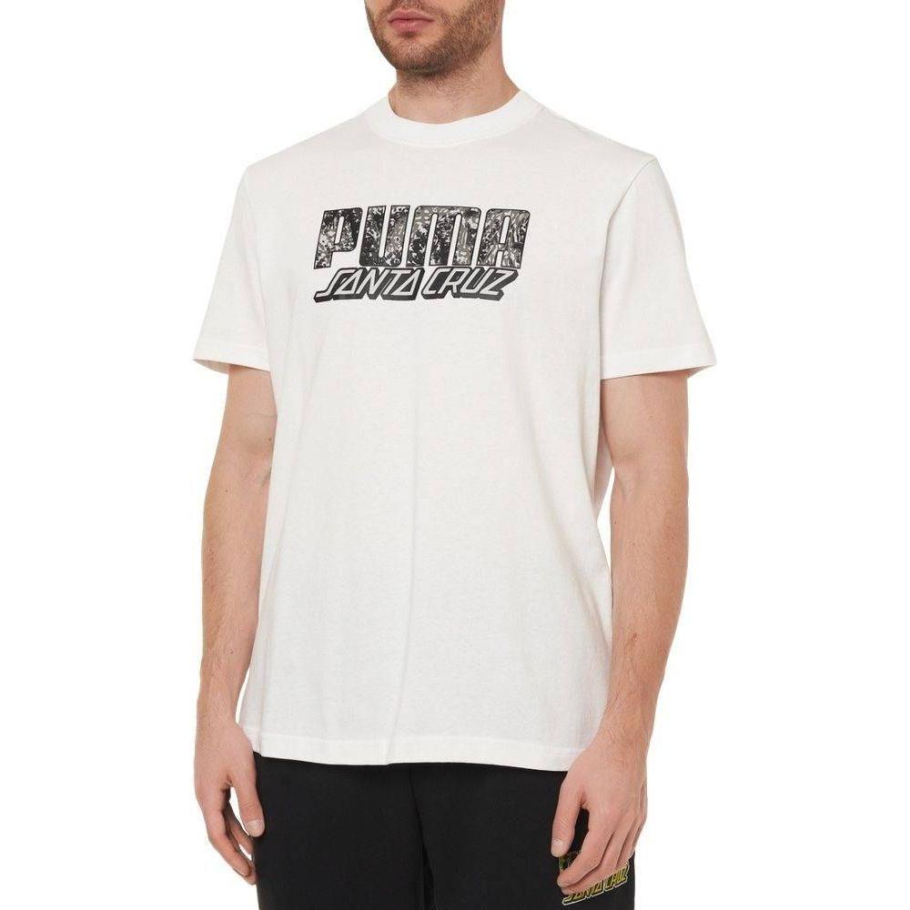 Puma X Santa Cruz Футболки Мужские Белые С Круглым Вырезом Умеренный Прямой Крой 532243-02