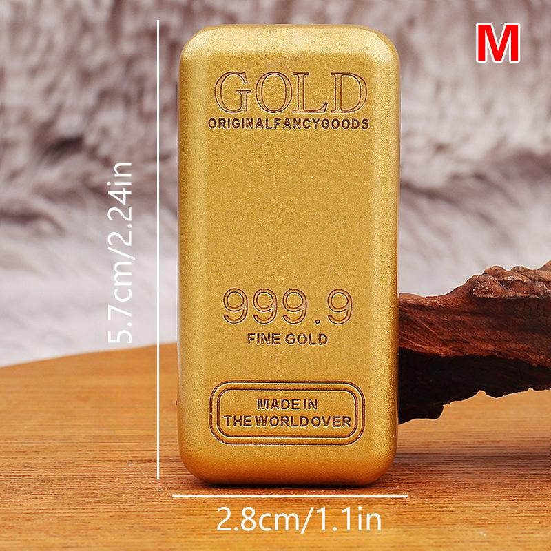 Имитация золотых слитков Латунная сердцевина Поддельный золотой блок Коллекция ремесел Подарок Дом Офис Счастливый Фэн-шуй Украшения Реквизит для фотографий