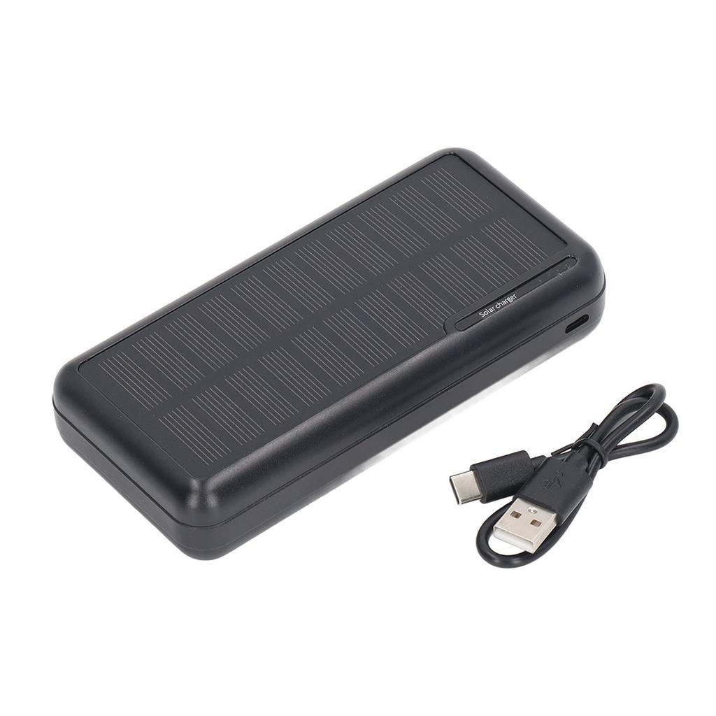 Solar Power Bank 30000mAh Capacity Dual USB Port Portable for Outdoor Camping Hiking