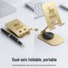 Carbon Steel 360° Rotating Phone Holder with Tablet Stand and Wealth Horse Figurine