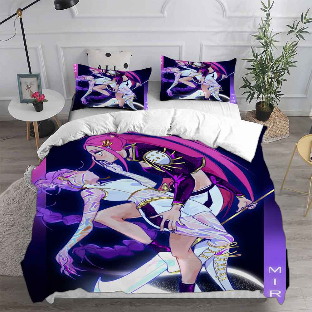 K-pop Охотники на демонов Руми Мира Зои Постельные наборы Одеяло Стеганое покрывало Покрывало Пододеяльник Наволочка Наборы из 2-3 предметов Детский Взрослый размер