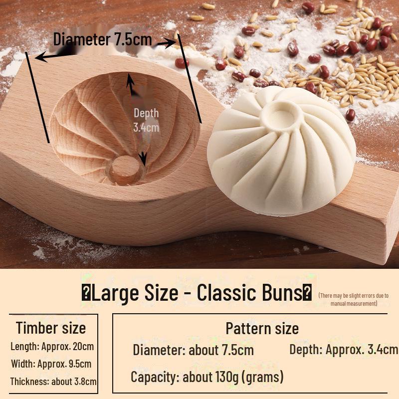 Handmade Steamed Bun Mold Set: Large, Medium & Small Sizes for Pastry, Bean Paste, and Veggie Buns