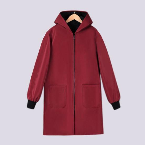 Пальто с защитой от масла и высокой цветовой насыщенностью, женская куртка с капюшоном и длинным рукавом, термоизоляционная водонепроницаемая верхняя одежда